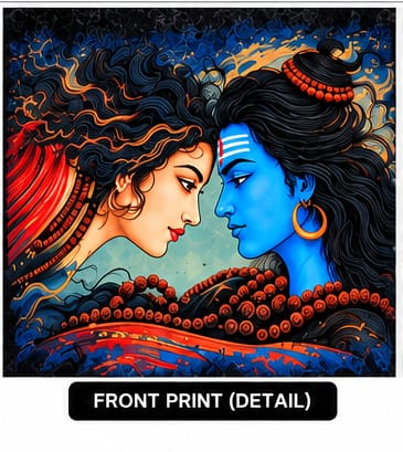 Shiv Shakti - Divine Love | 280 GSM French Terry Biwash Oversized T-Shirt